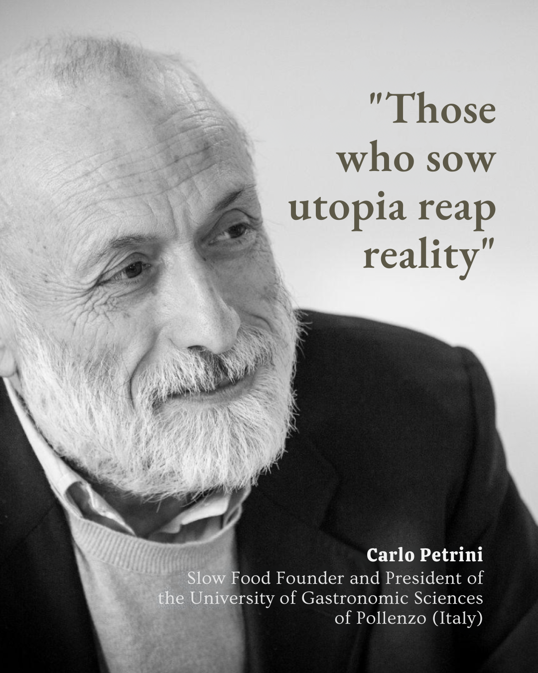 Carolo Petrini, photo and quote